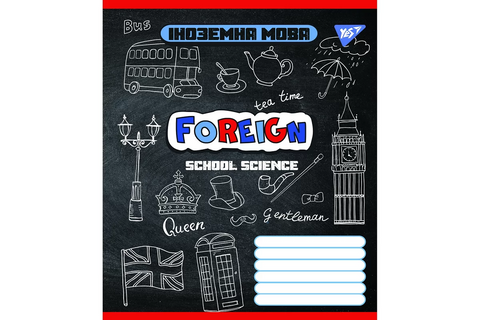 Зошит шкільний А5 48 Лін. YES Англійська Мова (Doodle Board) 5380 фото