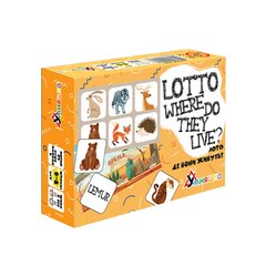 Розвиваюча настільна гра Умняшка Лото англійська. Де вони живуть?/Lotto Where do they live? 3015 фото